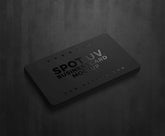 Black spot UV business card mockup on textured surface