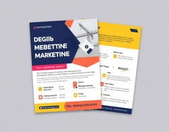 Colorful marketing agency brochures design layout