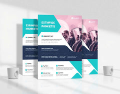 Modern marketing brochures on display with vibrant design