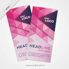Geometric design corporate flyer mockup with logo placeholder