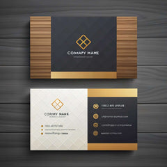 Elegant corporate business cards on wooden background