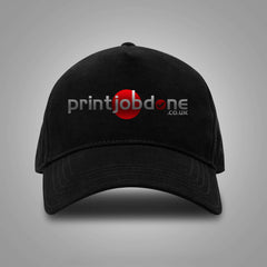 Black baseball cap with printjobdone.co.uk logo