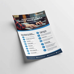 Marketing flyer showcasing digital investments and services