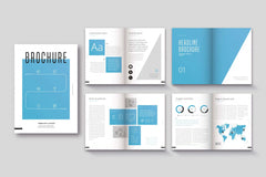 Modern brochure design layout samples with geometric elements