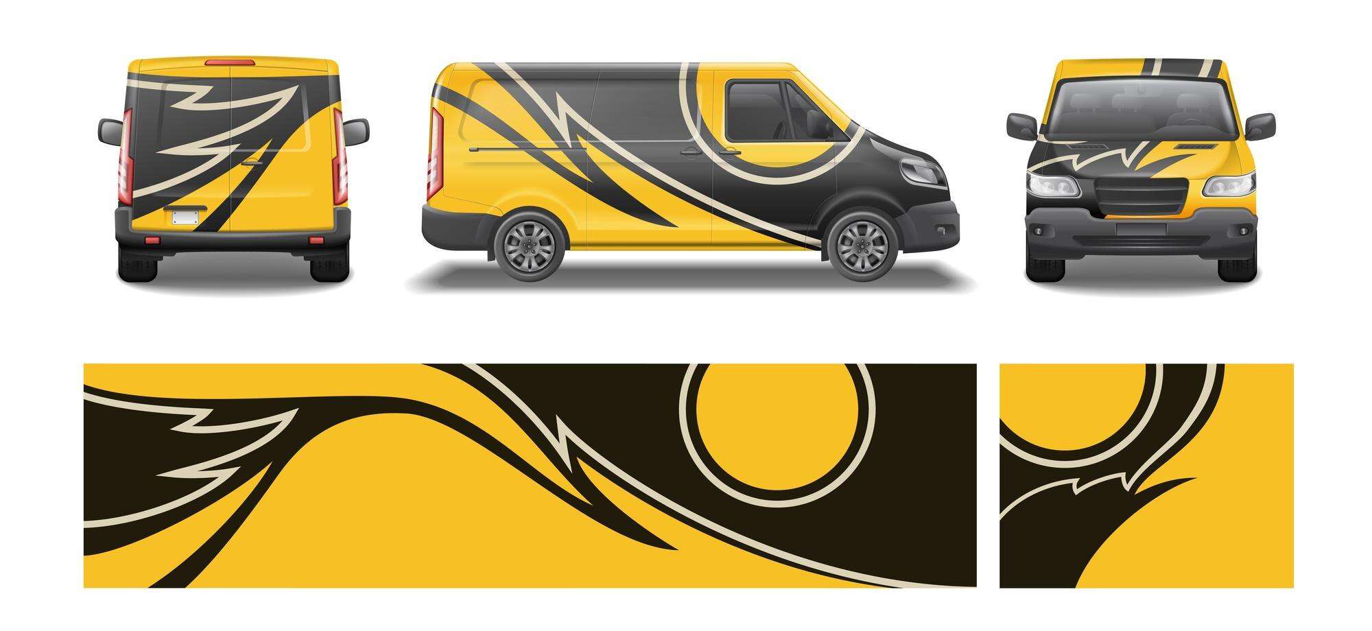 Yellow vans with black abstract designs