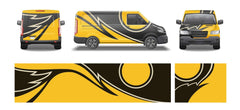 Yellow vans with black abstract designs